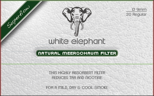 Filtre pipa 9mm Natural Meerschaum White Elefant (20)