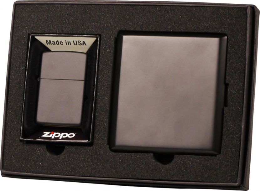 zippo gift set black matte