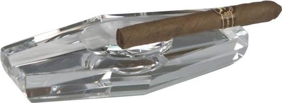 Cigar ashtray crystal glass rhombus shape 2 rests Hauser