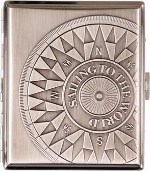 Cigarette case COMPASS Chrome Antique