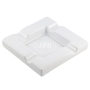 Cigar ashtray ceramic white shiny 4 cigars