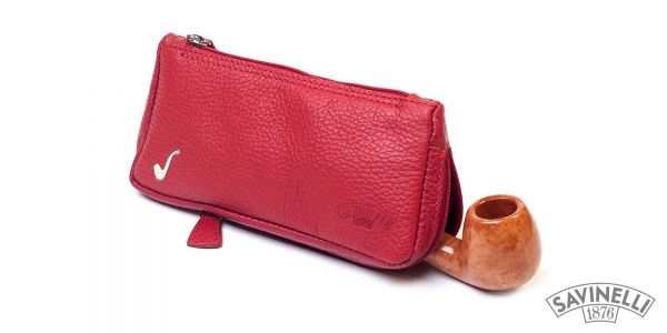 Leather pouch for pipe and accessories Savinelli